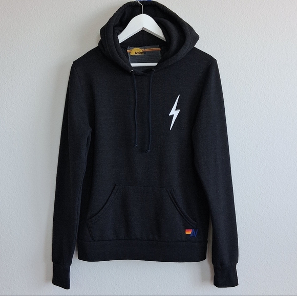 Aviator Nation Bolt Stitch Pullover Hoodie In Black - Picture 13 of 15